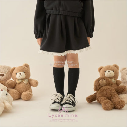 日本童裝 Ly# mine 蕾絲拼接短裙 100-150cm 女童款 冬季 SKIRTS