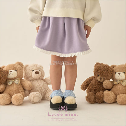 日本童裝 Ly# mine 蕾絲拼接短裙 100-150cm 女童款 冬季 SKIRTS