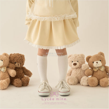 日本童裝 Ly# mine 蕾絲拼接短裙 100-150cm 女童款 冬季 SKIRTS