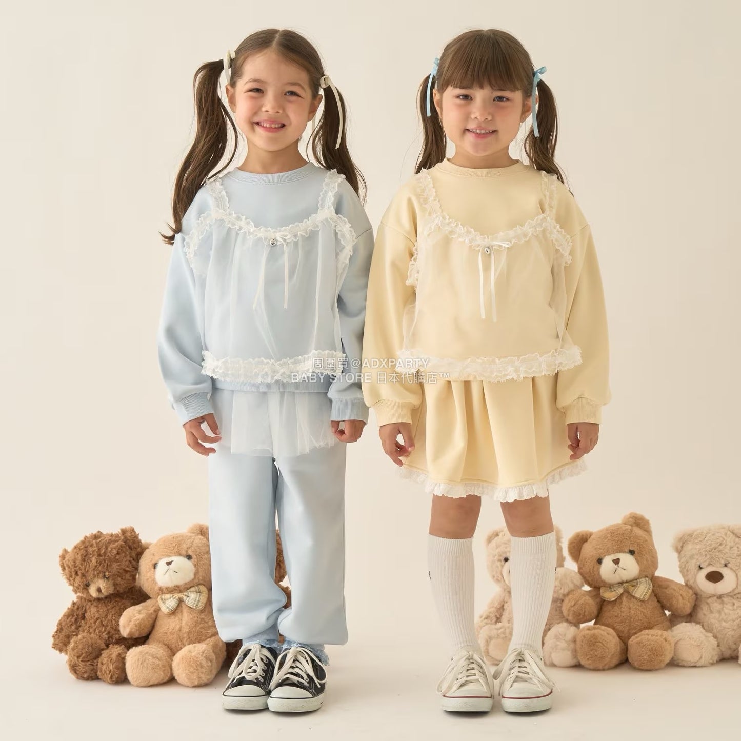 日本童裝 Ly# mine 運動長褲配薄紗裙 100-150cm 女童款 冬季 PANTS