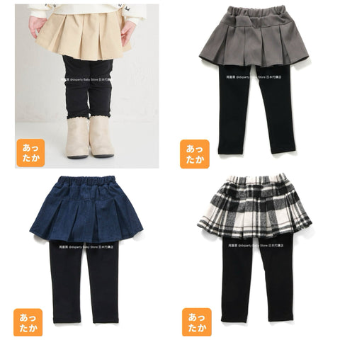 日本童裝 alc#652 抓毛百摺裙連打底褲 80-140cm 女童款 冬季 SKIRTS PANTS