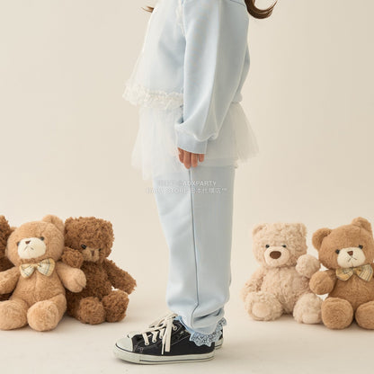 日本童裝 Ly# mine 運動長褲配薄紗裙 100-150cm 女童款 冬季 PANTS