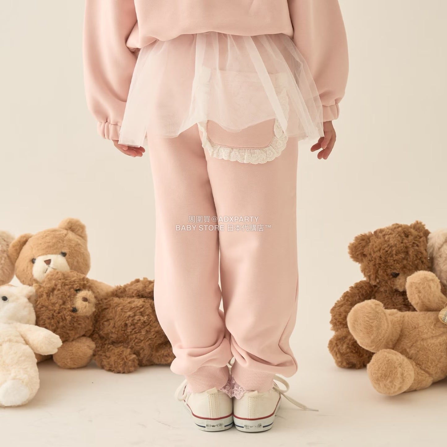 日本童裝 Ly# mine 運動長褲配薄紗裙 100-150cm 女童款 冬季 PANTS