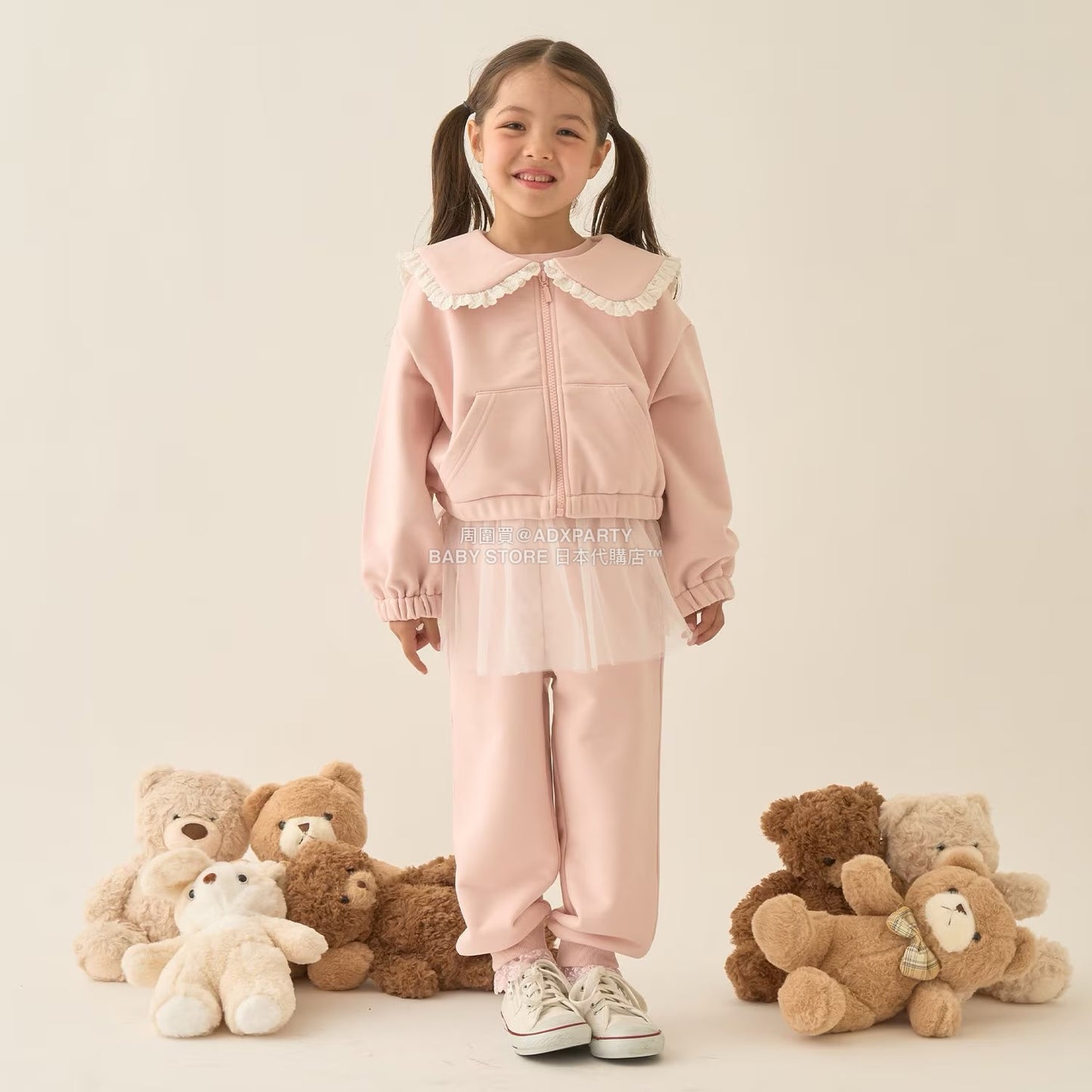 日本童裝 Ly# mine 運動長褲配薄紗裙 100-150cm 女童款 冬季 PANTS