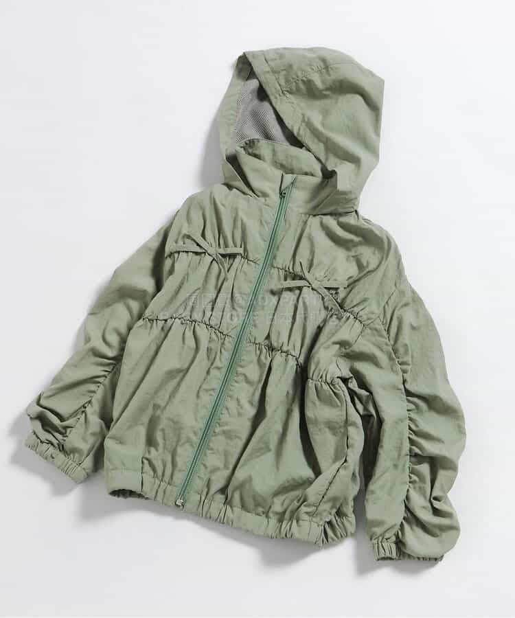 日本童裝 BREEZE 緞帶褶皺風衣 80-140cm 女童款 春季 OUTERWEAR