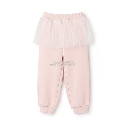日本童裝 Ly# mine 運動長褲配薄紗裙 100-150cm 女童款 冬季 PANTS