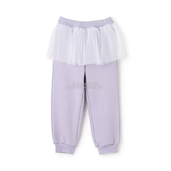 日本童裝 Ly# mine 運動長褲配薄紗裙 100-150cm 女童款 冬季 PANTS