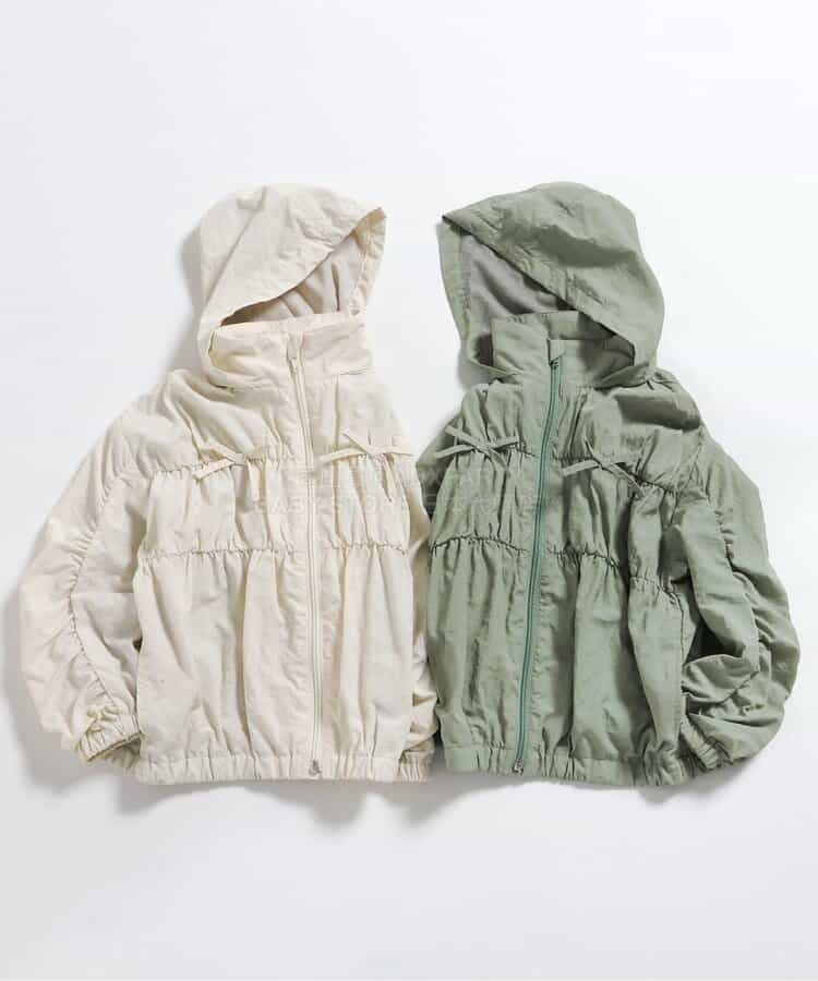 日本童裝 BREEZE 緞帶褶皺風衣 80-140cm 女童款 春季 OUTERWEAR