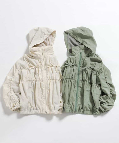 日本童裝 BREEZE 緞帶褶皺風衣 80-140cm 女童款 春季 OUTERWEAR