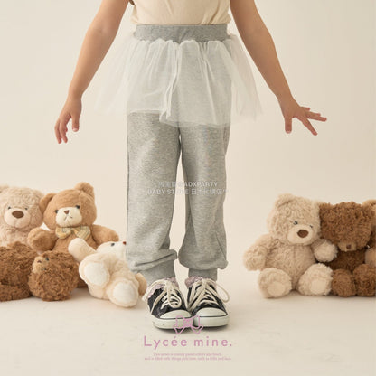 日本童裝 Ly# mine 運動長褲配薄紗裙 100-150cm 女童款 冬季 PANTS