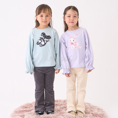 日本童裝 Ly# mine 荷葉邊彈力喇叭褲 100-150cm 女童款 冬季 PANTS