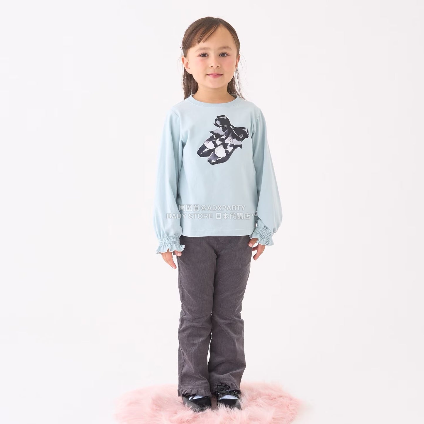 日本童裝 Ly# mine 荷葉邊彈力喇叭褲 100-150cm 女童款 冬季 PANTS