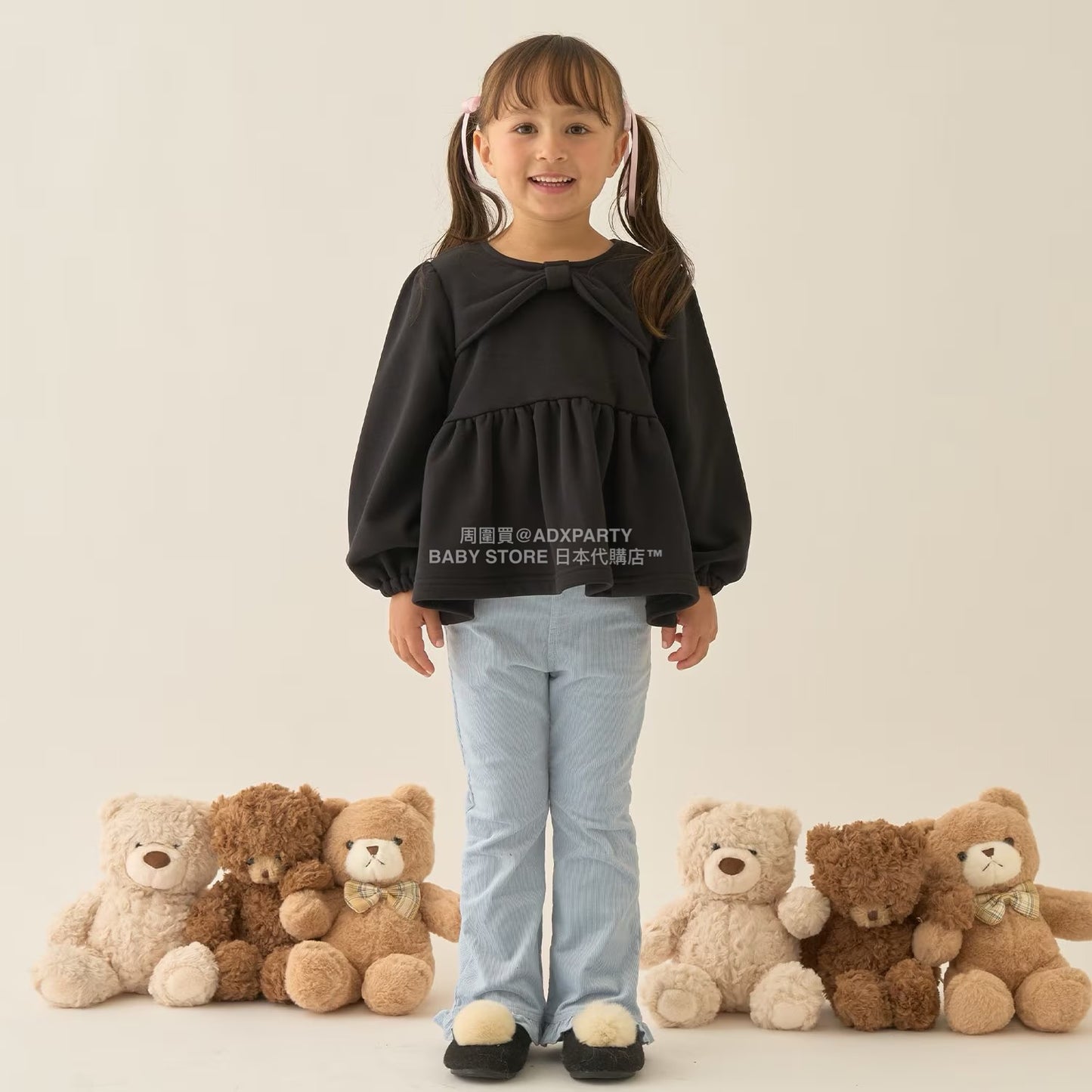 日本童裝 Ly# mine 荷葉邊彈力喇叭褲 100-150cm 女童款 冬季 PANTS