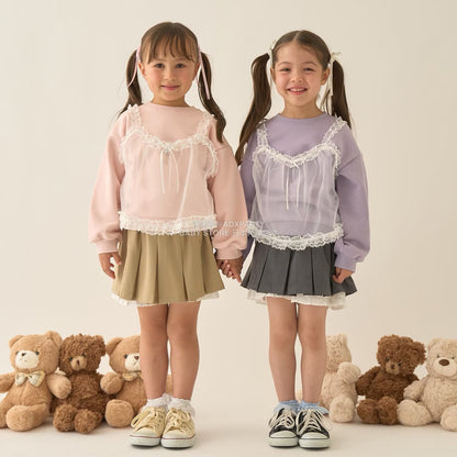 日本童裝 Ly# mine 百摺花邊短裙 100-150cm 女童款 冬季 SKIRTS