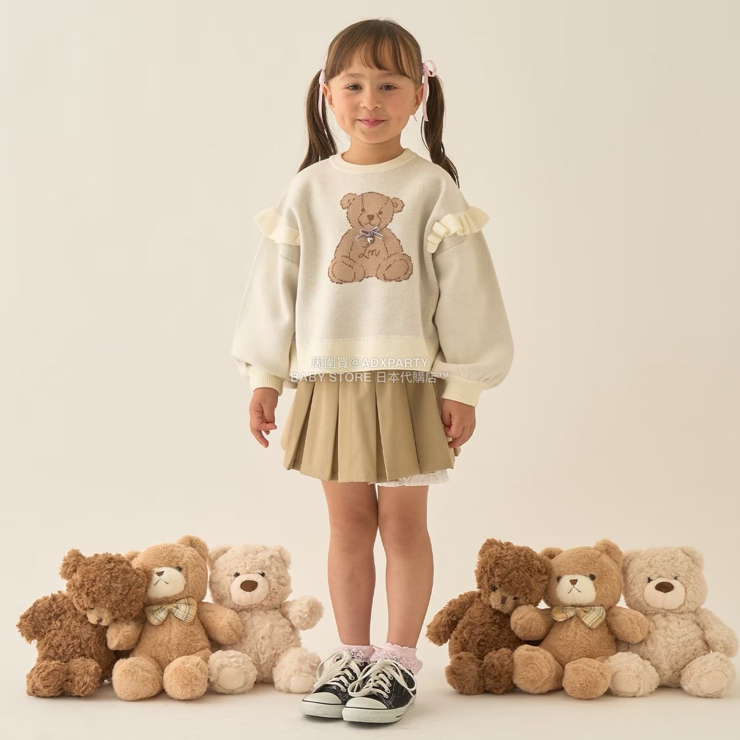 日本童裝 Ly# mine 百摺花邊短裙 100-150cm 女童款 冬季 SKIRTS