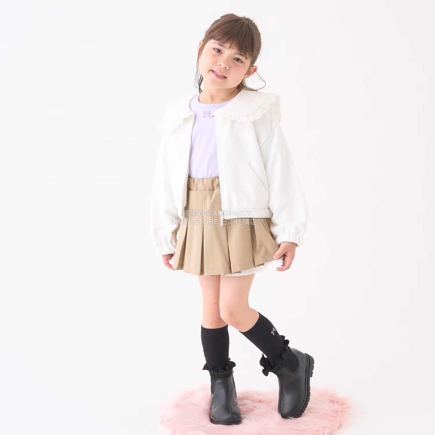 日本童裝 Ly# mine 百摺花邊短裙 100-150cm 女童款 冬季 SKIRTS
