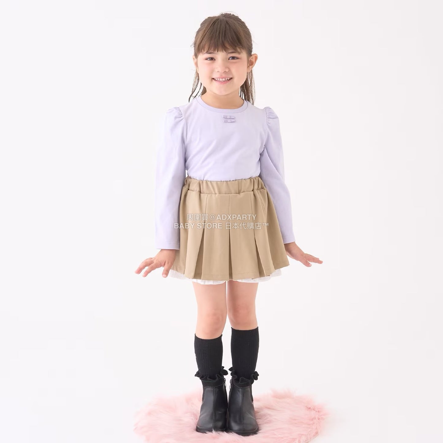 日本童裝 Ly# mine 百摺花邊短裙 100-150cm 女童款 冬季 SKIRTS