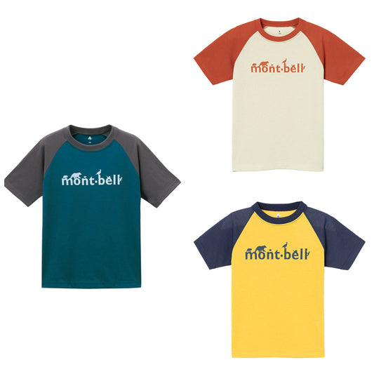 Japanese children's clothing mont-bell UV-proof/water-absorbing quick-drying/durable/odor-suppressing animal letter top 130-160cm boys'/girls' summer TOPS 