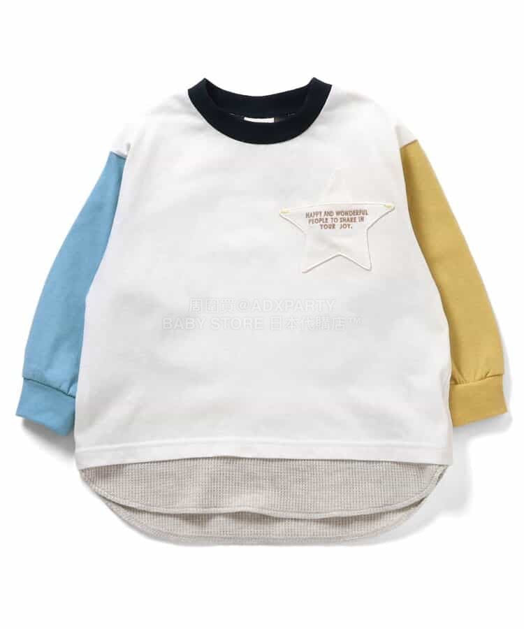 日本童裝 BREEZE 假兩件口袋上衣 80-140cm 男童款/女童款 春季 TOPS