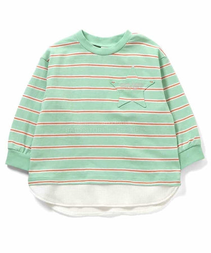 日本童裝 BREEZE 假兩件口袋上衣 80-140cm 男童款/女童款 春季 TOPS