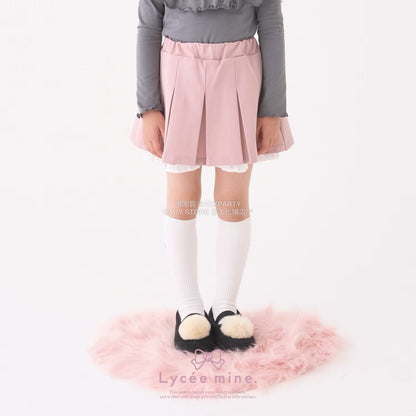 日本童裝 Ly# mine 百摺花邊短裙 100-150cm 女童款 冬季 SKIRTS