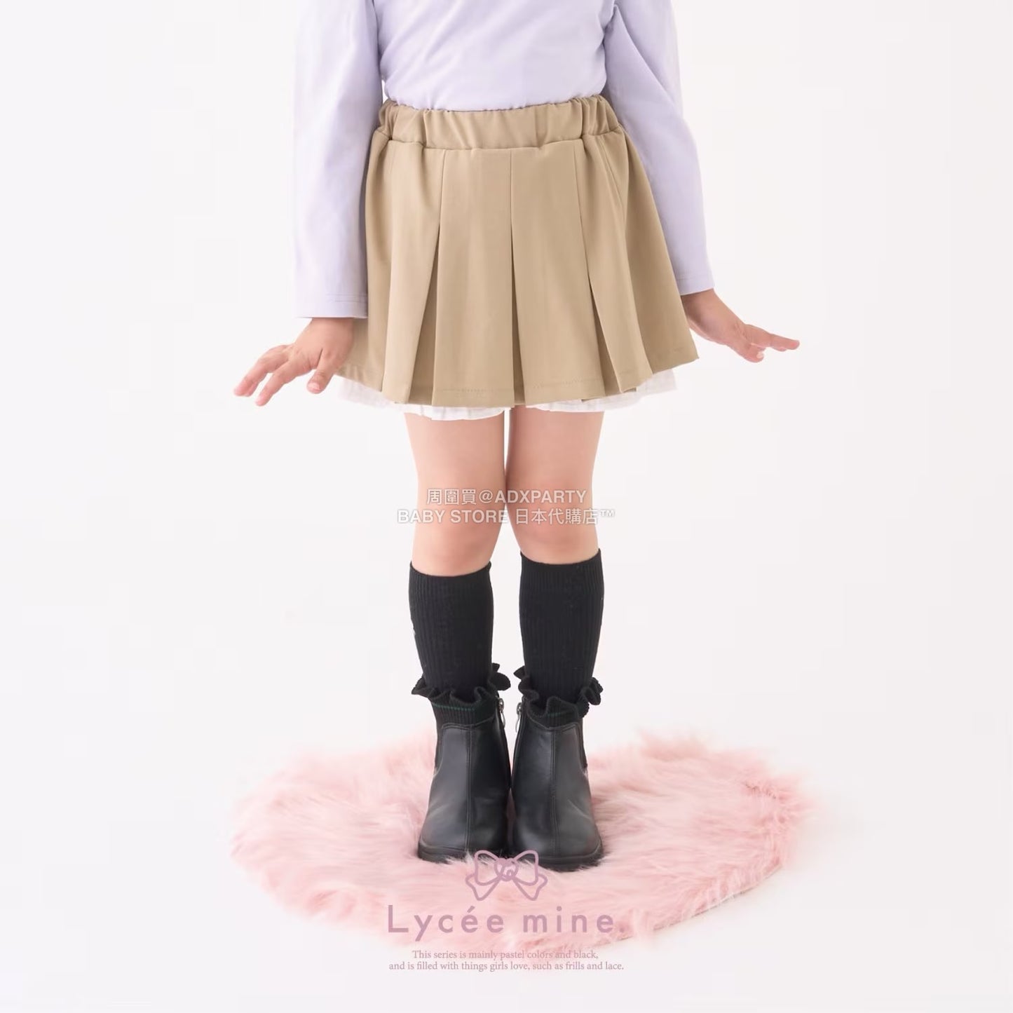 日本童裝 Ly# mine 百摺花邊短裙 100-150cm 女童款 冬季 SKIRTS