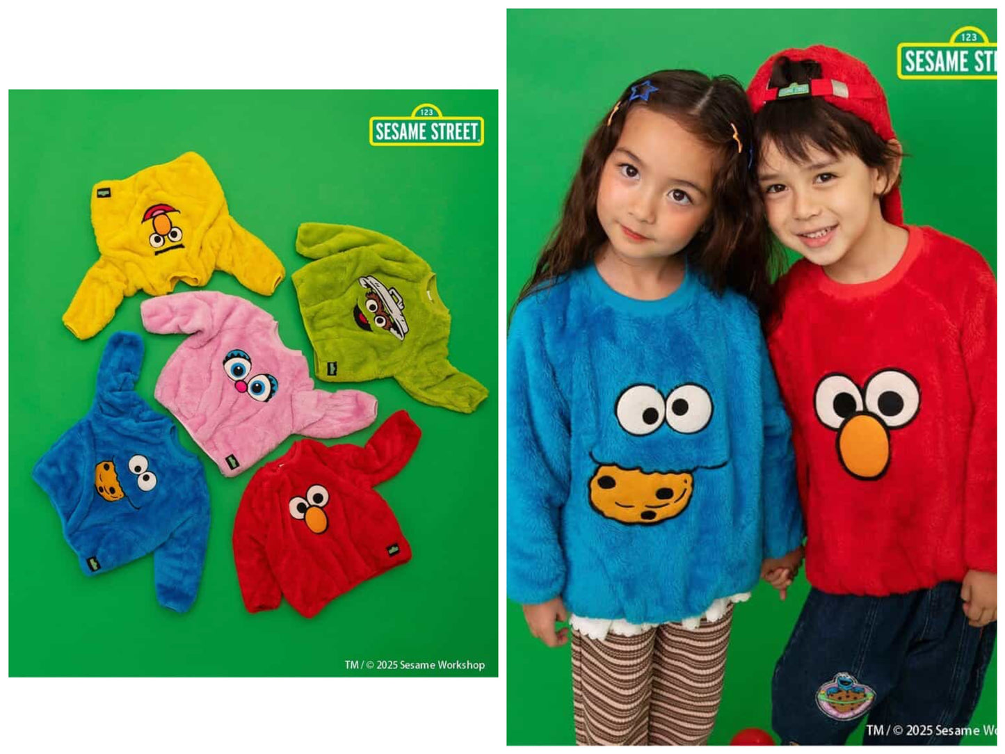 日本童裝 BREEZE x Sesame Street 毛毛上衣 80-140cm 男童款/女童款 冬季 TOPS
