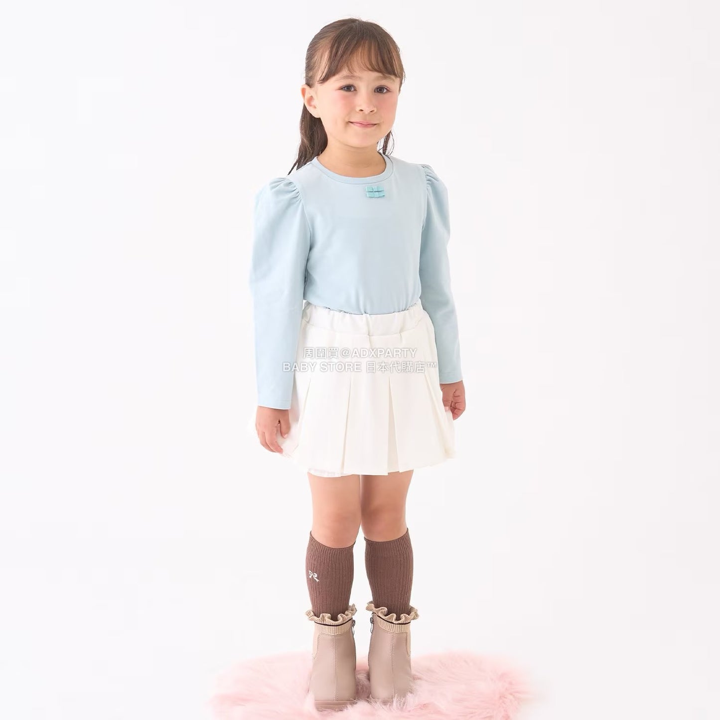 日本童裝 Ly# mine 蝴蝶結宮廷肩袖上衣 100-150cm 女童款 冬季 TOPS