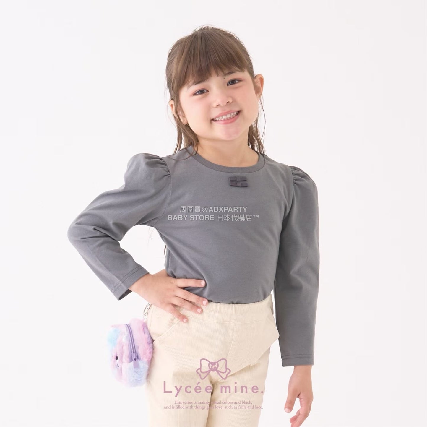 日本童裝 Ly# mine 蝴蝶結宮廷肩袖上衣 100-150cm 女童款 冬季 TOPS