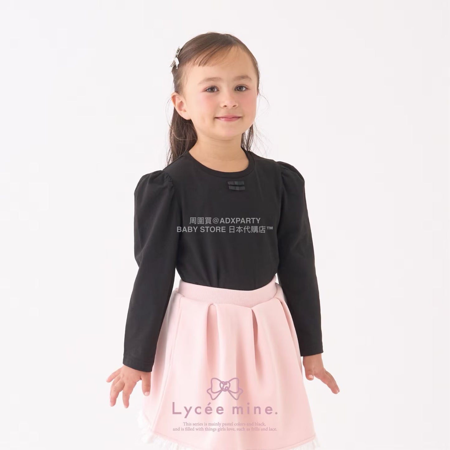 日本童裝 Ly# mine 蝴蝶結宮廷肩袖上衣 100-150cm 女童款 冬季 TOPS