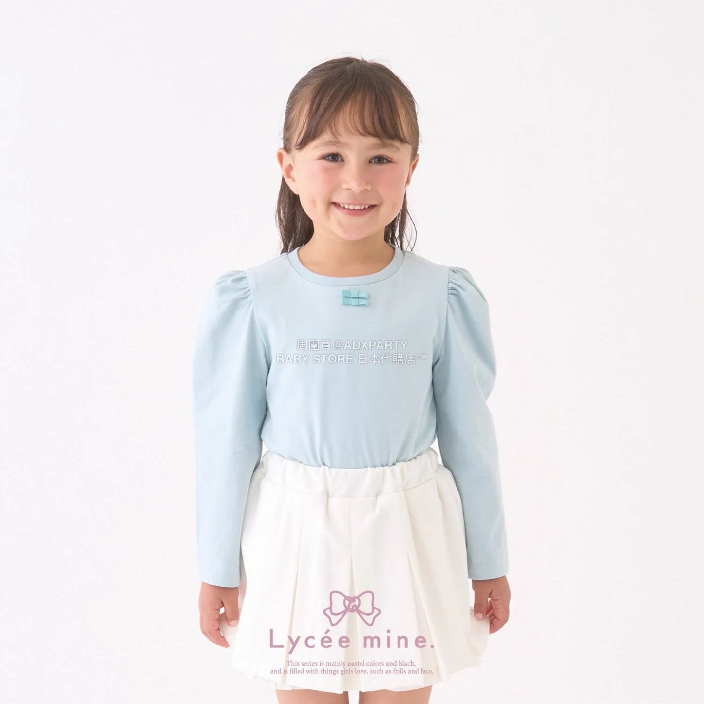 日本童裝 Ly# mine 蝴蝶結宮廷肩袖上衣 100-150cm 女童款 冬季 TOPS