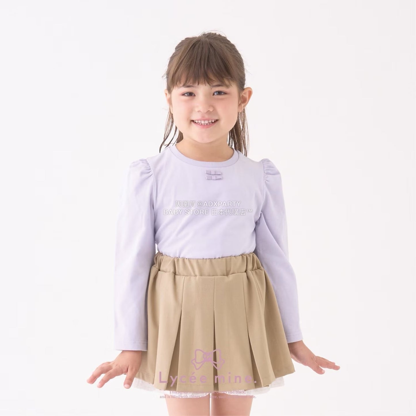 日本童裝 Ly# mine 蝴蝶結宮廷肩袖上衣 100-150cm 女童款 冬季 TOPS