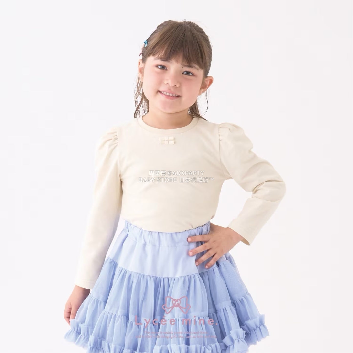 日本童裝 Ly# mine 蝴蝶結宮廷肩袖上衣 100-150cm 女童款 冬季 TOPS