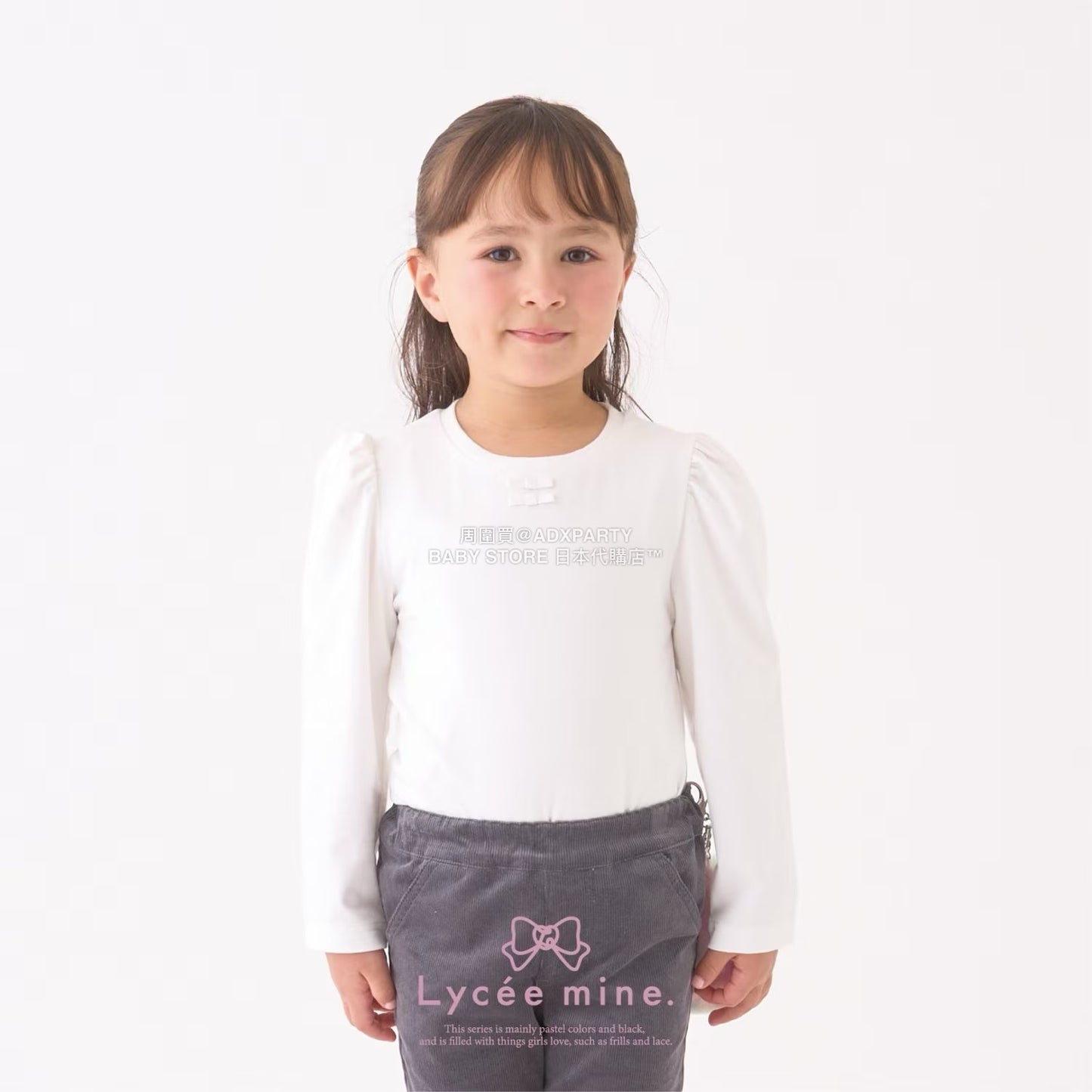 日本童裝 Ly# mine 蝴蝶結宮廷肩袖上衣 100-150cm 女童款 冬季 TOPS