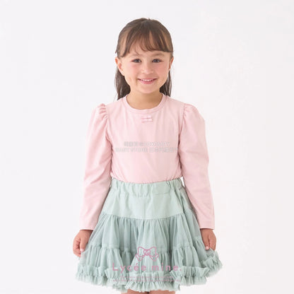 日本童裝 Ly# mine 蝴蝶結宮廷肩袖上衣 100-150cm 女童款 冬季 TOPS