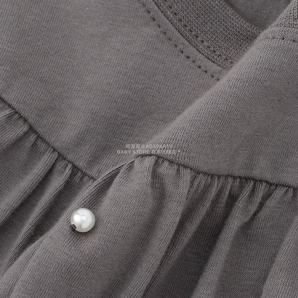 日本童裝 Ly# mine 珍珠圓領荷葉上衣 100-150cm 女童款 冬季 TOPS