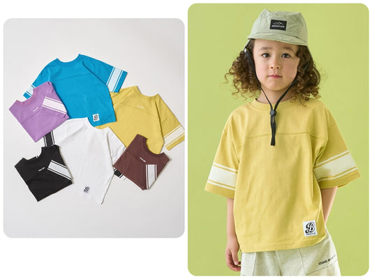 Japanese children's clothing b・R# 2Way front and back contact cool water absorption quick-drying series baseball style top 100-150cm boys/girls summer TOPS 