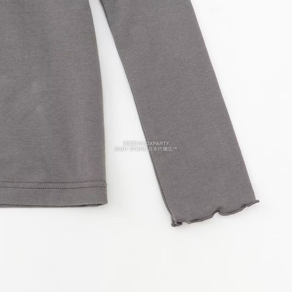 日本童裝 Ly# mine 珍珠圓領荷葉上衣 100-150cm 女童款 冬季 TOPS