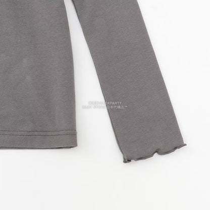 日本童裝 Ly# mine 珍珠圓領荷葉上衣 100-150cm 女童款 冬季 TOPS