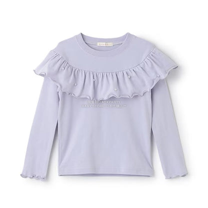 日本童裝 Ly# mine 珍珠圓領荷葉上衣 100-150cm 女童款 冬季 TOPS