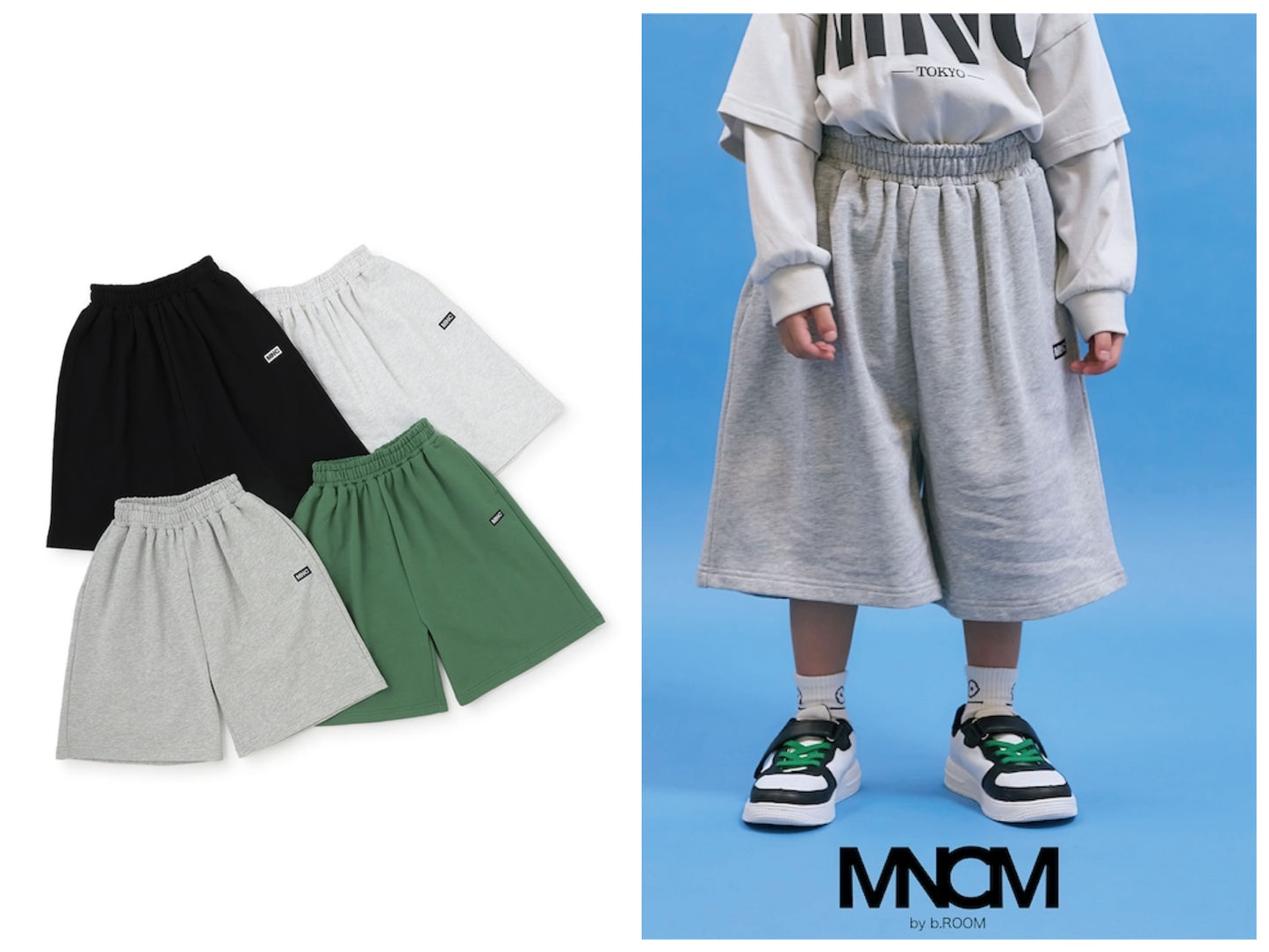日本童裝 b・R# 八分長闊腿運動短褲 110-150cm 男童款 夏季 PANTS