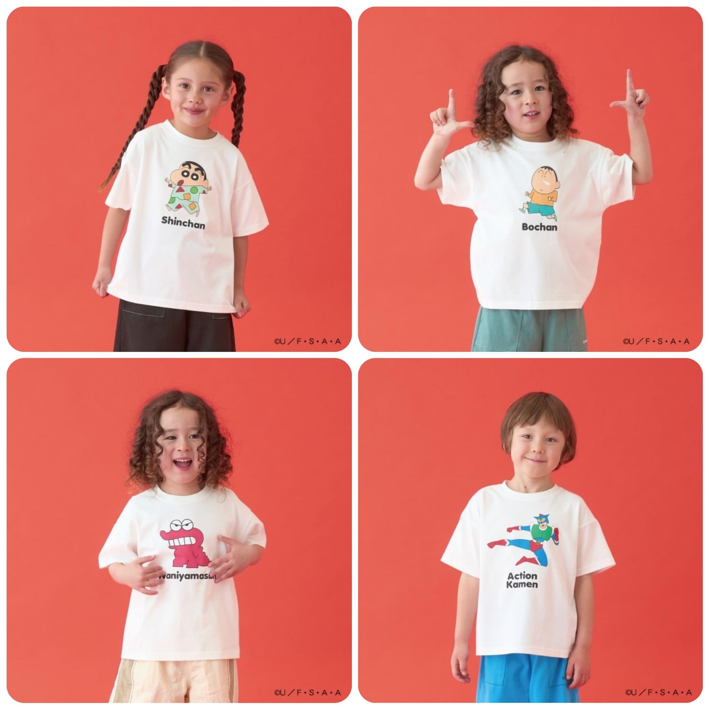 Japanese children's clothing b・R# x Crayon Shin-chan cool contact water-absorbing quick-drying series short-sleeved tops 100-140cm boys'/girls' summer TOPS 