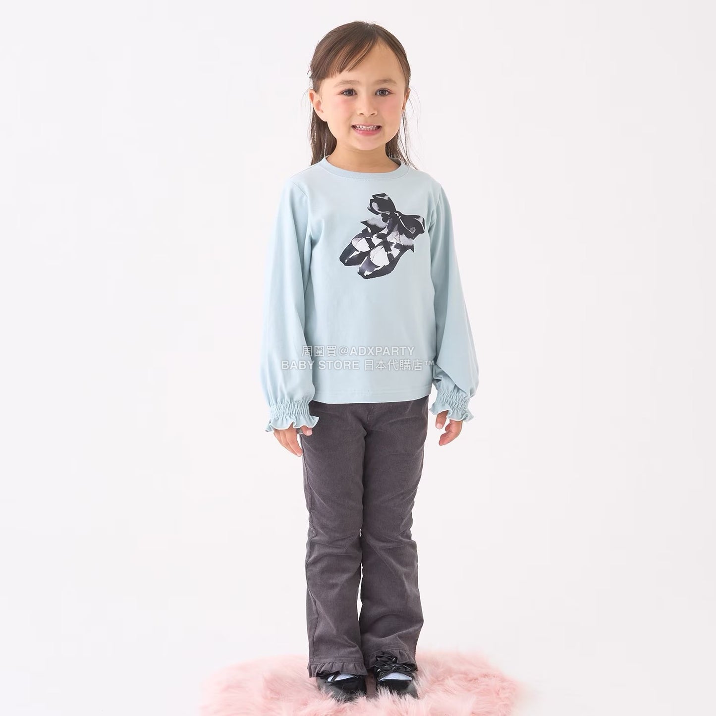 日本童裝 Ly# mine 印花圖案上衣 100-150cm 女童款 冬季 TOPS