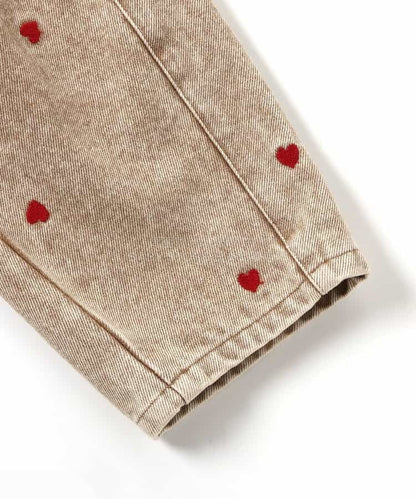 日本童裝 BREEZE 心型圖案刺繡長褲 80-140cm 男童款/女童款 春季 PANTS