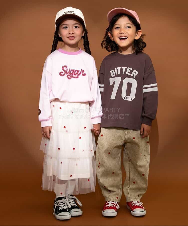 日本童裝 BREEZE 心型圖案刺繡長褲 80-140cm 男童款/女童款 春季 PANTS