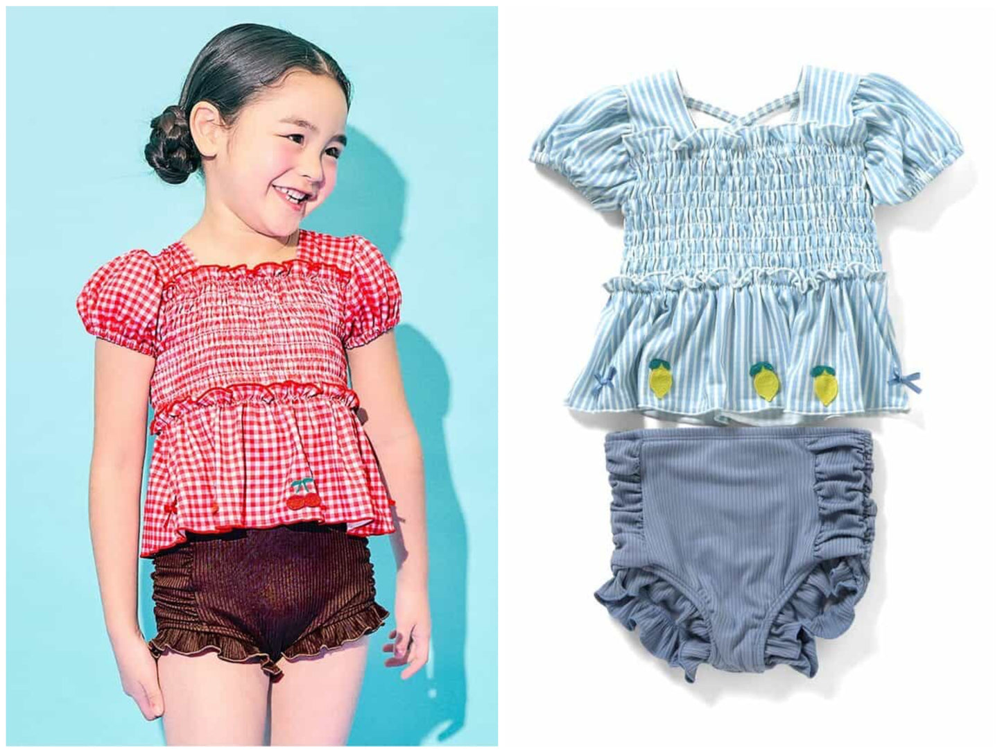 日本童裝 Ampersand 泳衣兩件套裝 80-140cm 女童款 夏季 夏日玩水泳衣特輯