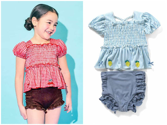 日本童裝 Ampersand 泳衣兩件套裝 80-140cm 女童款 夏季 夏日玩水泳衣特輯