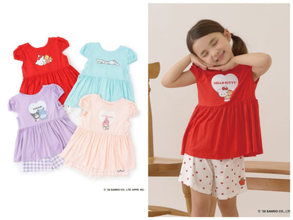 日本童裝 Ly# mine x Sanrio 2Way 前後兩著 接觸冷感 睡衣 100-140cm 女童款 夏季 睡衣系列