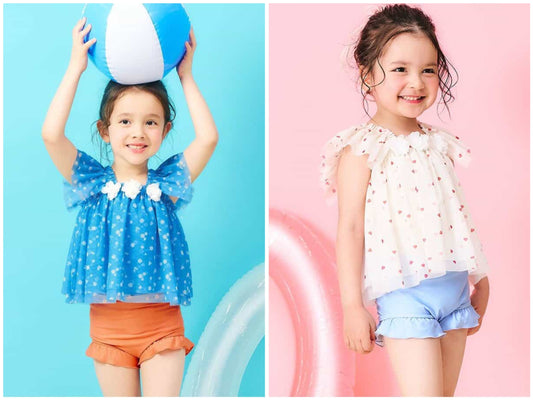 日本童裝 apres les cours 泳衣兩件套裝 80-140cm 女童款 夏季 夏日玩水泳衣特輯