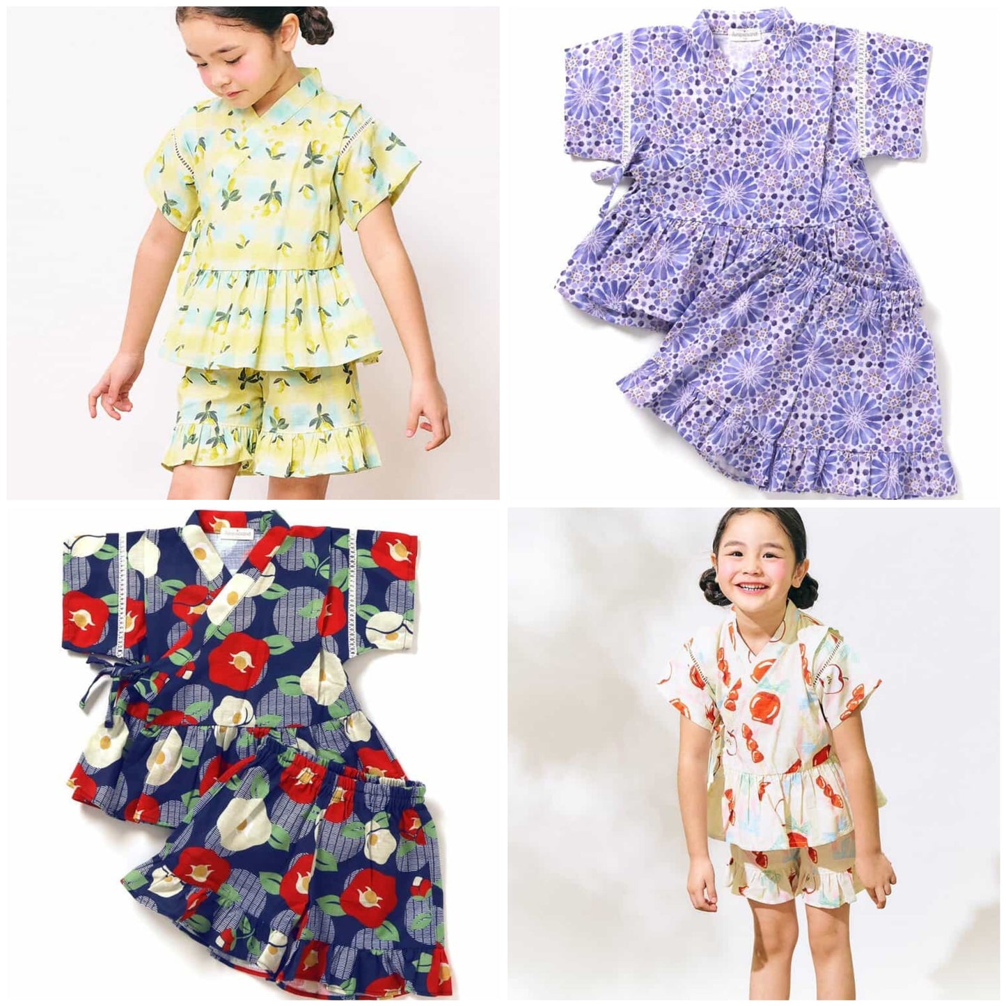 Disney Japanese children's clothing, Jinbei Japanese kimono, 100-150cm, for girls, summer, other brand children's clothing, TOPS PANTS, Japanese Summer Festival Special